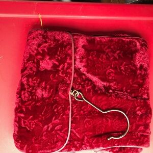 Red Velvet Floral Clutch